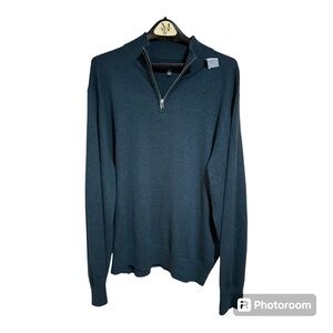 Bonobos Cashmere/Cotton Blend Long Sleeve Quarter Zip Sweater. Men’s XXL.‎ Teal.
